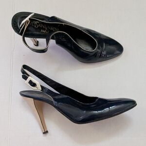Yves Saint Laurent Vintage Black  Slingback Pumps